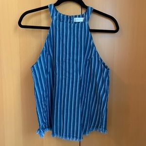 altar’d state blue/white stripped tank top